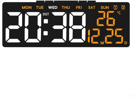 Customizable Brightness LED Digital Alarm Clock; USB Powered with Battery Backup and Features Countdown Timer and Dual Alarms (orange)