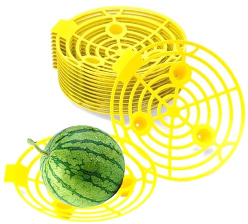 Lawnoval 16 jaulas de soporte de melón, soporte de calabaza, protector de soporte para plantas para evitar la putrefacción, 215 x 20 x 4 cm para enrejado de plástico, sandía, calabaza, fresas