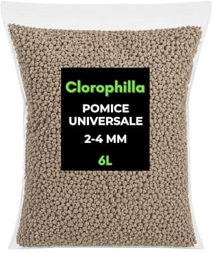 Clorophilla Ponce volcanique 2-4 mm pour plantes – Inerte naturelle drainante et aérante – Substrat professionnel pour Bonsaï, Cactus, Succulent et Terrarium – Granulométrie fine – Fabriqué en Italie