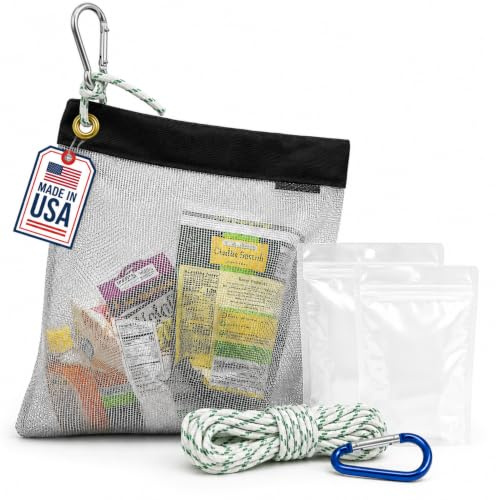 RATSACK The Ultralight Camping Bundle- Rodent Proof Dry Bag for Backpacking - Bear Bag Food Storage for Camping with Coghlans Odor Proof & Waterproof Bag, Survival Utility Rope and Carabiner (Large)