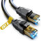 Akake Cat 8 Ethernet Cable, 0.5M 1M 2M 3M 5M 6M 9M 12M 15M 18M 30M Heavy Duty High Speed Internet Network Cable, Professional LAN Cable Shielded in Wall, Indoor&Outdoor (3M), Black