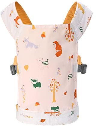 Miracle Baby Portador de muñecas para niños, Transporte Delantero y Trasero con Correas Ajustables para niñas, Accesorios de muñeca para Transportar Juguetes de Peluche para niños, 100% algodón
