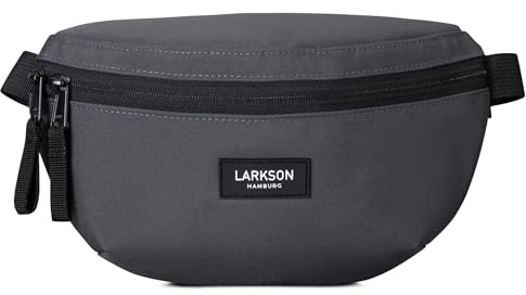 LARKSON Bauchtasche Damen & Herren Grau - Finn - Hüfttasche für Sport Outdoor Stadt - Gürteltasche Stylisch für Festival - Crossbody Bag mit Gurt - Wasserabweisend