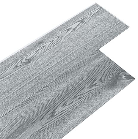 INMOZATA 36Pcs Self-Adhesive PVC Flooring Planks Floorboard Planks Waterproof Floor Stickers for Kitchen Bedroom Bathroom Home Floor Tile 91.5 X 15.2CM (Light Grey)