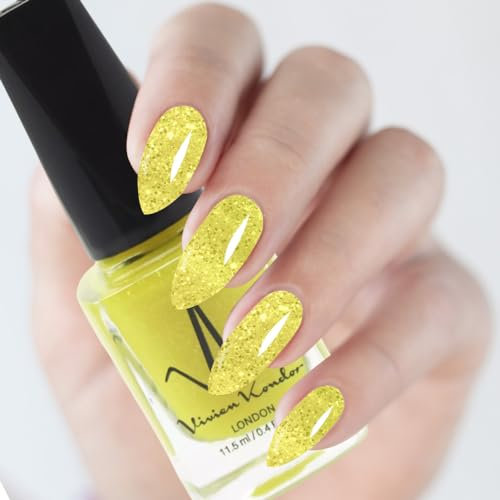 Classic Nail Polish Quick Drying Nail Varnish Long lasting No UV Need Natural Classic Nail Polish (205 - Lemon)