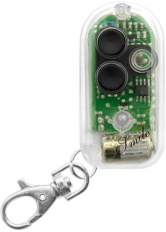 Smile C Rolling code + Codice fisso 433Mhz, Mini telecomando universale apricancello autoapprendente programmabile, 2 pulsanti compatibile con Nice FAac Beninca Bft