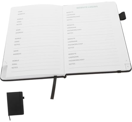 SHINEOFI Kleines Schwarzes Notizbuch mit Buchstabenregister Pu Material und Papier für Büro und Zuhause zum Memo Schreiben und Meeting Aufzeichnungen