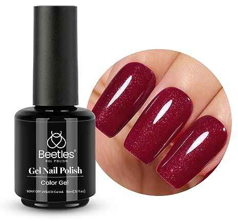 Beetles Smalto per unghie in gel fai da te - 1 pz. 15 ml rosso scuro, bordeaux lampada UV LED colore pieno manicure design artistico a casa collezione Regina di Cuori regalo per donne e ragazze