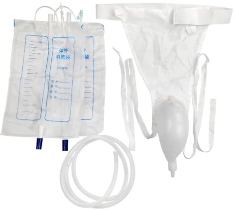 Bolsa de orina reutilizable, bolsa de drenaje de orina para adultos, hombres, mujeres, ancianos, bolsas de noche portátiles estériles, tres modelos a elegir, segura y a prueba de fugas (hombres)