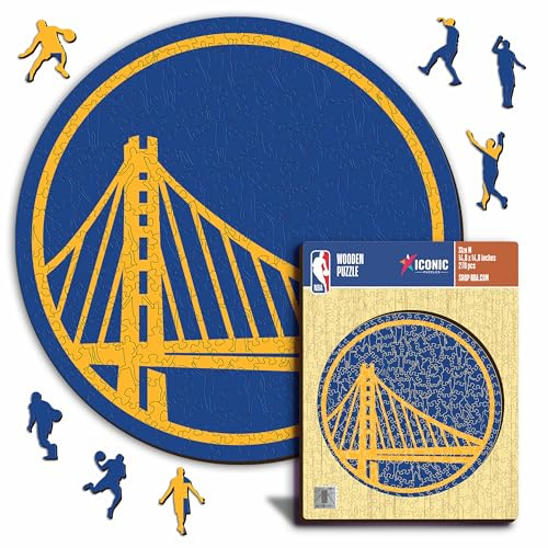 Iconic Puzzles NBA träpussel, flerfärgad, S, 150 st, GoldenStateWarriors-S