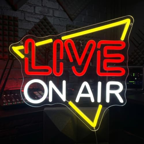 BEISKAFNVSZ LIVE ON AIR Insegna Neon Personalizzata Con USB luminosa LED parete Retrò Dimmerabile per Casa Bar Sala Musica Studi Club Decorazione per Podcast
