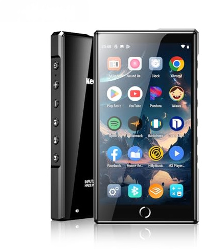 Keenplus144GB MP3 Player with Bluetooth and WiFi, C4 Plus Android 13 HiFi MP3 Player Spotify 4.3 FHD Zinc Alloy Panel Touch Screen, DAP MP4 Players,Music Player with Spotify