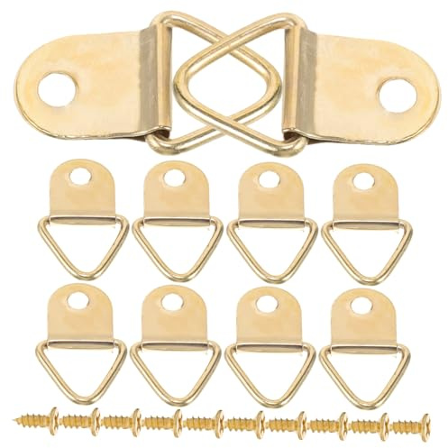 OUNONA 100 ensembles Crochets Triangle Métal pour Cadres Photo avec Vis Anneaux Suspendus Résistants et Faciles à Installer pour Accrochage de Tableaux et Décorations Murales