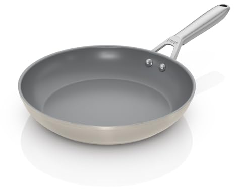 Ninja Ceramic Pro 28cm Frying Pan, Oven Safe to 285°C, All Hob Compatible, Cooking Surface Made PTFE & PFAS-Free, Full Induction Base, Stone CW30028UKST