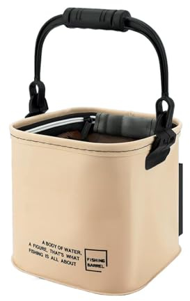 Fiskebetehink 13 liters hopfällbar behållare med handtag | Behållare för levande fisk för fiske vid camping och utomhusaktiviteter bakgård och trädgård pool sjö flod samt