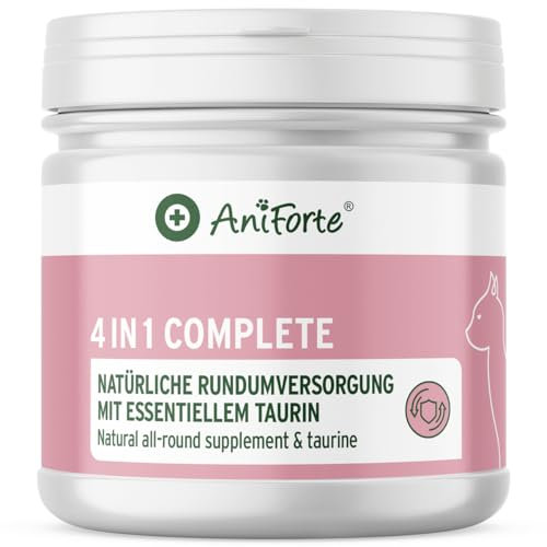 AniForte 4in1 Complete Cat 60g - Rundumversorgung für Katzen, Reich an Antioxidantien, Vitaminen, Mineralien, Pulver mit Taurin, Kollagen für Gelenke, Nervensystem, Immunsystem, Magen-Darm
