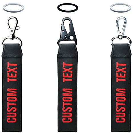 misscase Porte-clés personnalisé, Porte-clés de Broderie pour Bagage, Caisse, Ceinture, équipement, Porte-clés, étiquette de Numéro de nom Personnalisé, Accessoires de Porte-clés
