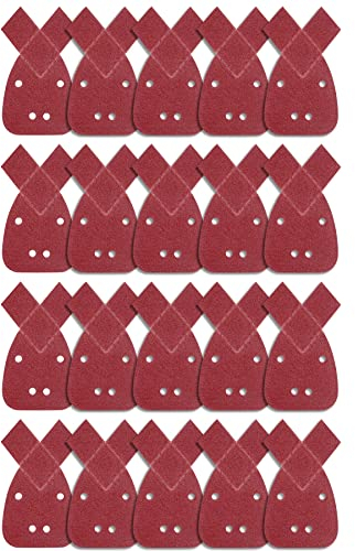 SIQUK 20 Piezas Hojas de Lija Mouse Papel de Lija Triangular 60 Grano Hojas de Papel Lijadora para Black and Decker Detail Palm Sander