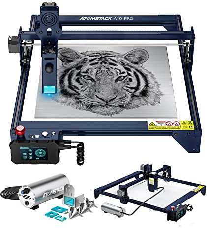 ATOMSTACK A10 PRO Laser Graviermaschine mit Air assist, Offline-Gravur CNC Schneidemaschine 10W Laserkopf, DIY Gravierer für Holz Metall Glas Keramik, 410 x 400mm