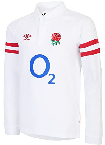 UMBRO England Home Classic Jersey LS Jnr Camiseta de Inicio/Kit, Unisex, Producto con Licencia Oficial, YL