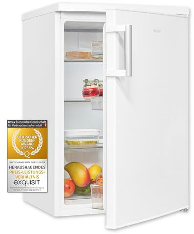 Exquisit Kühlschrank ohne Gefrierfach, 133 Liter, Vollraumkühlschrank freistehend, Türanschlag Wechselbar, KS516-V-H-010E weiss