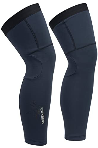 ROCKBROS Manicotti Gambe Invernali, Manicotti da Ciclismo, Scaldamuscoli Termici Antivento, Protezione Ginocchiera Traspirante, per Inverno Sport, Uomo Donna