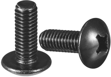 QUARKZMAN 20 Stück Phillips Rundkopfschrauben M6 x 16mm Linsenkopf Phillips Maschinenschrauben, Vollgewinde, 304 Edelstahl Kreuzschlitz Flachkopf Schrauben, Schwarzoxid-Finish