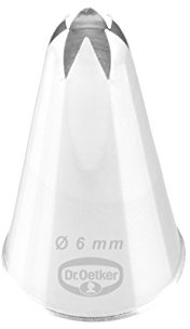 Dr. Oetker Bocchetta Stella Chiusa 6 mm Acciaio Inossidabile, Argento, 4,5 x 2,5 x 2,5 cm