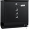 KESSER® Buzón de Acero Inoxidable con Placa de Nombre para el Compartimento del periódico, Ventana de visualización, Cepillado, con Cierre de 3 Llaves, con Recubrimiento, Negro