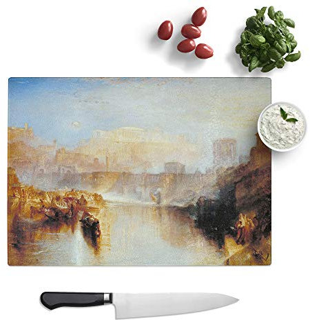 Kitchen Chopping Board Glass - J.M.W. Turner (Joseph Mallord William Turner) Agripina - Textured Worktop Saver Cutting Board - Heat Resistant, Shatterproof and Hygenic - 28.5 x 20 cm