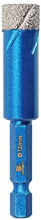BRSCHNITT Diamantbohrkrone, 12 mm, 1,27 cm Lochsäge für Porzellan, Fliesen, Keramik, Stein, Granit, Marmor – Sechskantschaft, Trockenbohrkronen-Set