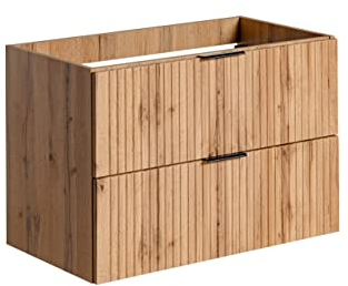 PIASKI ADEL Meuble de Lavabo Suspendu en Chêne - Plan de Travail ou Lavabo Encastré 80 cm - Pour Salle de Bain (Meuble Uniquement)