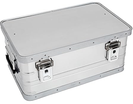 Allpax Aluminium Behälter mit Deckel - 37,9 Liter - 51,7 x 32,1 x 23,0 cm - korrosionsbeständig - mit Gummidichtung und 2 Klapphandgriffen - Aluminiumbox, Transportkiste, Werkzeugkiste, Lagerbox