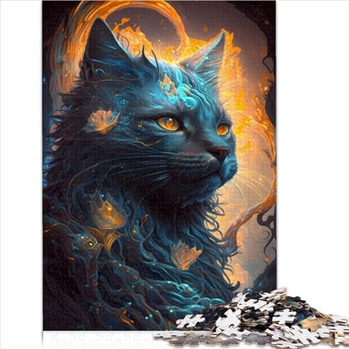 Adult Puzzles Maine-Coon-Katze, 1000 Teile, Holzpuzzle für Kinder ab 12 Jahren, Familienspiele, Größe (50x75 cm)