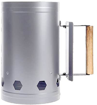 Hiraith BBQ-Kaminanzünder, Holzkohle-Kaminanzünder, Hitzebeständiger Edelstahl-Schnellfeueranzünder das Kochen Im Freien (Weiß)