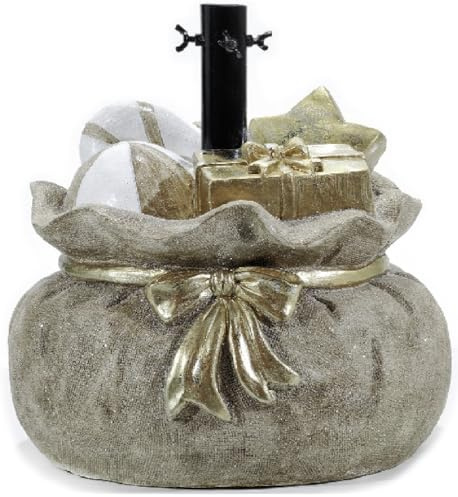 COSE DA CASA Supporto Piede per Albero di Natale Oro Base Sacco pacchi Regali Stella Decorazioni Natalizie Bambini Felici
