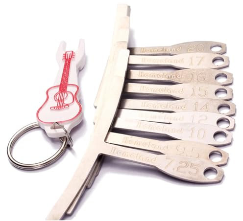 COSMEVIVI 9piezas Medidores De Radio Para Guitarra Metalizados Con Llaveros Aleatorios Herramientas Precisas Para Puente y Sillín Para Setup Profesional De Diapasón