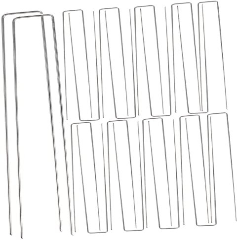 Toddmomy 50pièces U-Shaped Ground Stakes for Artificial Grass Gardening Fixing Tools for Landscape and Camping