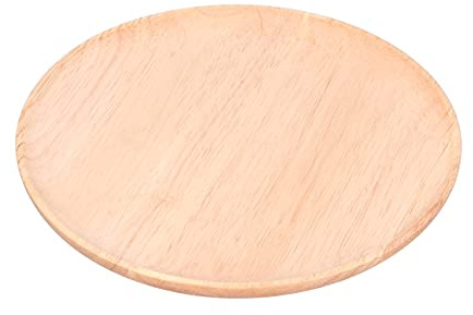 Assiette de dîner en bois en caoutchouc rond Thé Serving plateau fruit plateau plateau assiette de rangement alimentaire pour la cuisine à la maison (-3118210082713)