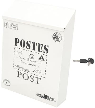 Baluue Cassetta Postale Da Parete in Ferro Serratura, Design Decorativo Lettere Inglesi, Contenitore Bloccabile Per Casa, Ufficio, Giardino e Uso Fotografico