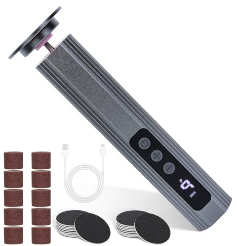 Romon 2 in 1 Elektrischer Hornhautentferner Fußschleifer 9-stufig LCD Professionell mit 10 Schleifringen + 20 Schleifblättern Wiederaufladbar