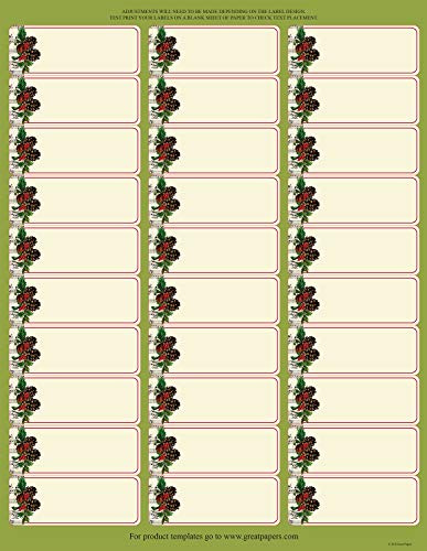 Great Papers! Pinecone Garland 30-Up Address Label, 5 sheets/150 Labels, 1x2.625 (2014068)