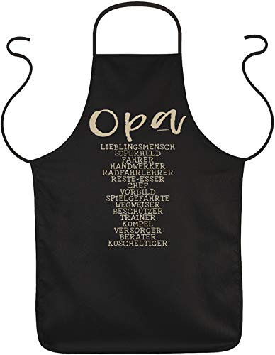 Tini - Shirts Koch-Schürze Opa - Sprüche Geschenk-Schürze Großvater : Opa Lieblingsmensch Superheld .. - Geschenk Grillschürze Geburtstag Opa