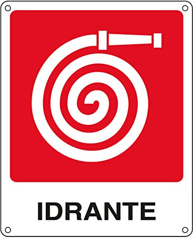 CARTELLO ALLUMINIO 25x31cm 'IDRANTE'' CARTELLI SEGNALATORI