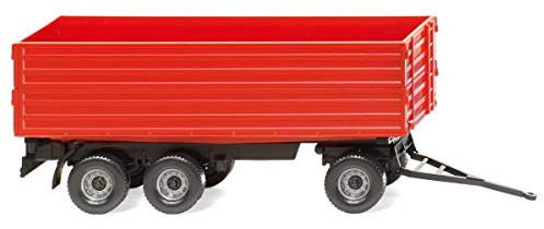 Wiking 038818 Landwirtschaftlicher Dreiachsanhänger rot Spur H0 1:87 - Miniaturmodell - Kein Spielzeug!!