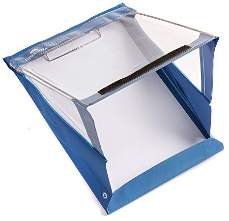 Paperdry Klemmbrett A4 Hochformat Blau, Wasserfest & Kälteresistent | Hochwertiges PVC, Deckel schließt mit Klettverschluss als wasserdichte Mappe. Rückseitiger Clip auch bei Trockenheit nutzbar.