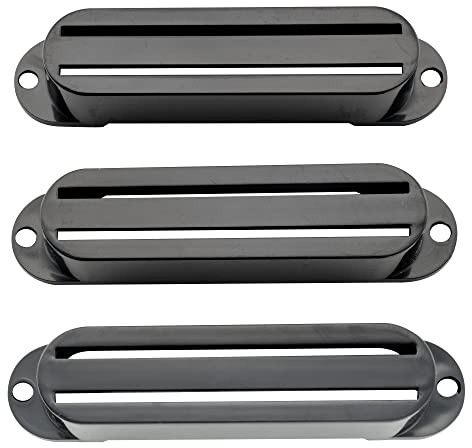 Musiclily Basic Single Coil Format Humbucker Pickup Kappen Schwarz 3er Set | für Strat Style E-Gitarre