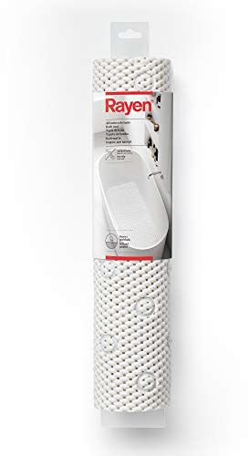 Rayen | Alfombra para baño | Alfombrilla Rectangular Ducha o Bañera | Suave y Acolchada | Base Antideslizante | Sujección con Ventosas de Alta Resistencia | Foam | 45 x 91 cm | Blanca