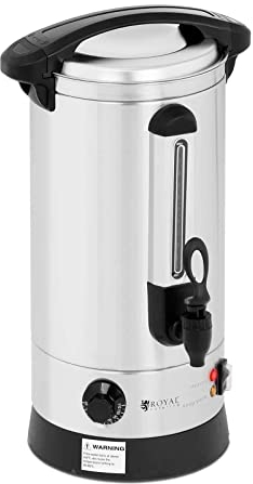 Royal Catering Bollitore Elettrico A Doppia Parete Dispenser Bevande Calde RC-WBDW9 (8,7 litri, 1500 W, Inox)