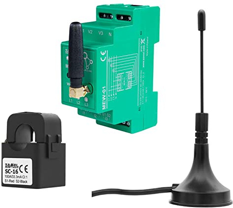 Supla Zamel - Contatore di Energia Wifi I Misuratore Consumo Elettrico I Controllo Consumi Elettrici I Contascatti per Misura dell'energia I Misuratori di tensione I Antenna Esterna I MEW-01/ANT-1F